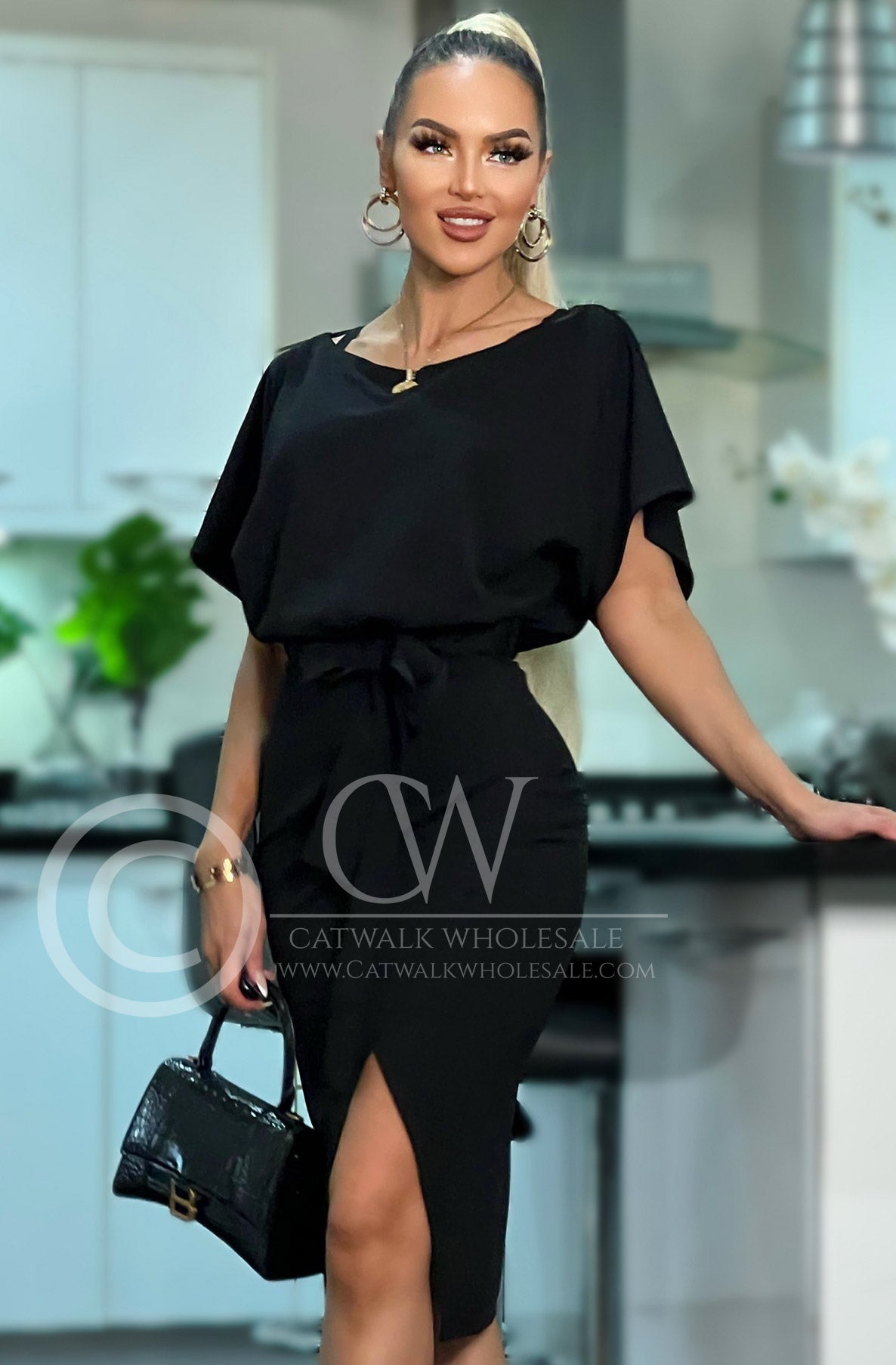 Judith wrap sales front batwing dress