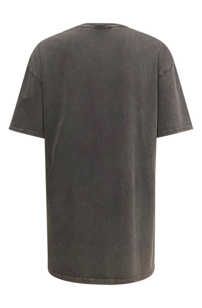 Farah 'NY Brooklyn' Graphic Printed Oversized T. Shirt Top-Charcoal