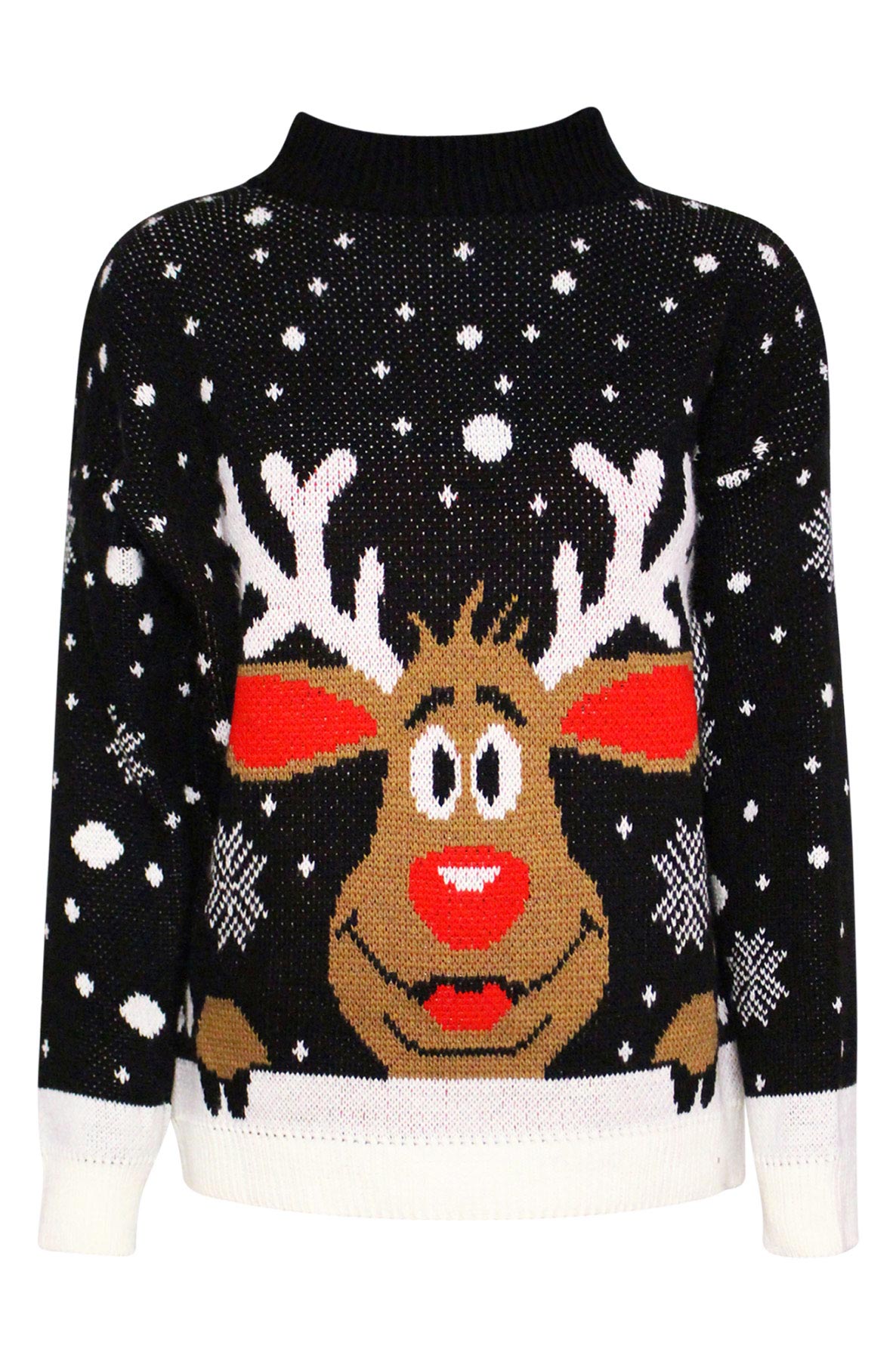 Ohana Christmas 'Reindeer' Jumper Top-Black