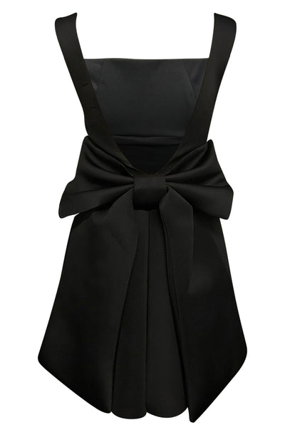 Trisha 'BOW' Scuba Skater Dress-Black