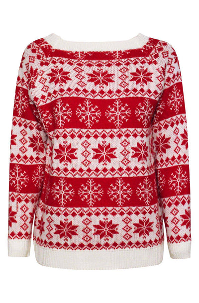 Xuri Christmas 'Snowflake' Jumper Top-Red