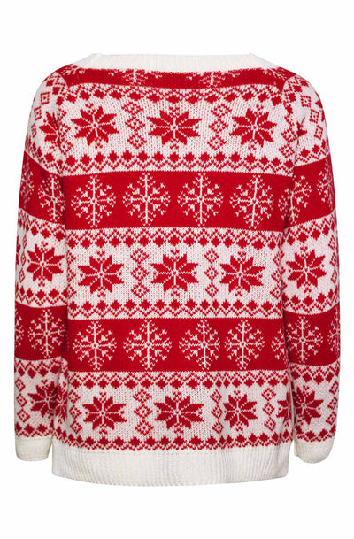 Xuri Christmas 'Snowflake' Jumper Top-Red